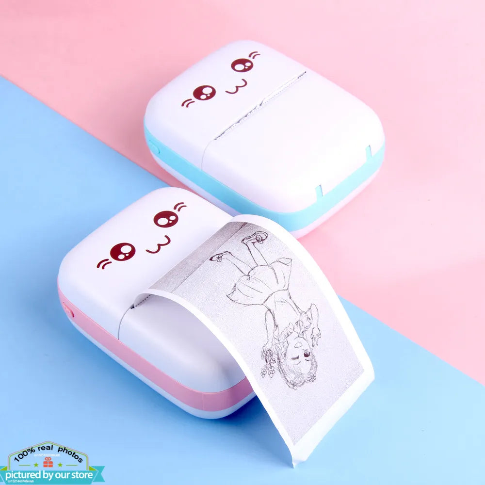 Mini Printer Portable Thermal Photo Lable Printing Pocket Printer Inkless 57mm Printing Wireless BT 200dpi Android IOS Printers