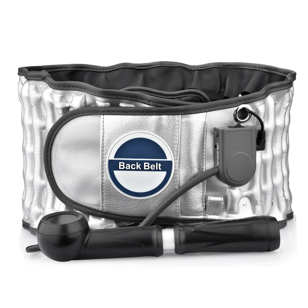 Back Brace Support Belt, Physio Decompression, Back Relief, Waist Lumbar Traction, Backache Heat Therapy, Pain Massager