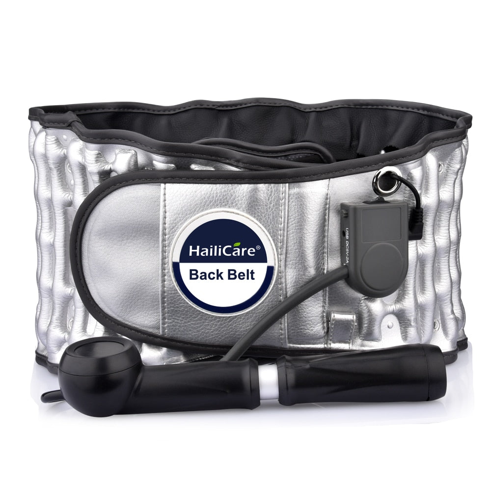 Back Brace Support Belt, Physio Decompression, Back Relief, Waist Lumbar Traction, Backache Heat Therapy, Pain Massager