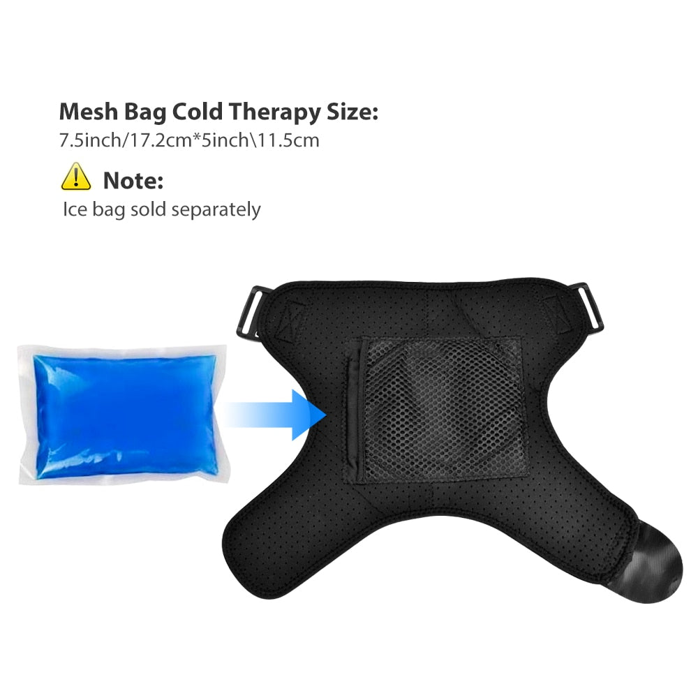 Heat Therapy Shoulder Brace, Adjustable Shoulder Heating Pad for Frozen Shoulder, Bursitis Tendinitis Strain Hot Cold Support Wrap