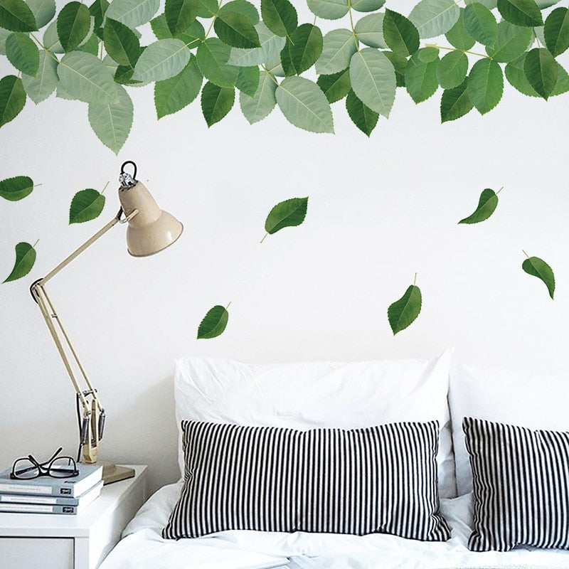 Tropical Leaves Flowers Birds Wall Sticker Home Decor