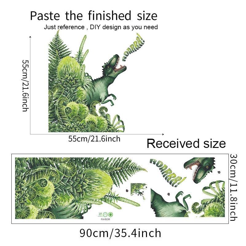 Tropical Leaves Flowers Birds Wall Sticker Home Decor
