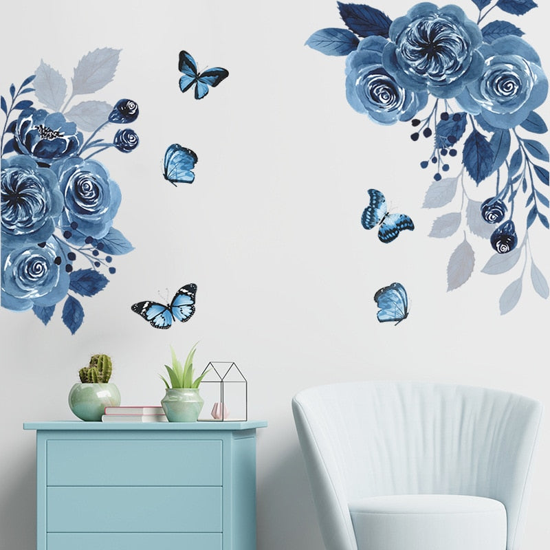 Tropical Leaves Flowers Birds Wall Sticker Home Decor