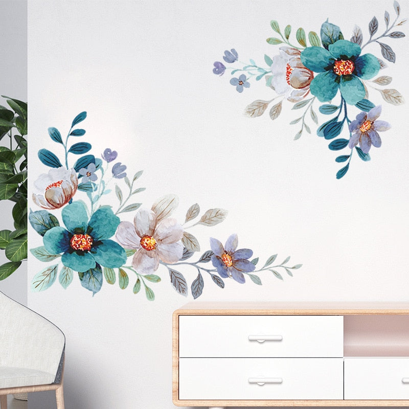 Tropical Leaves Flowers Birds Wall Sticker Home Decor