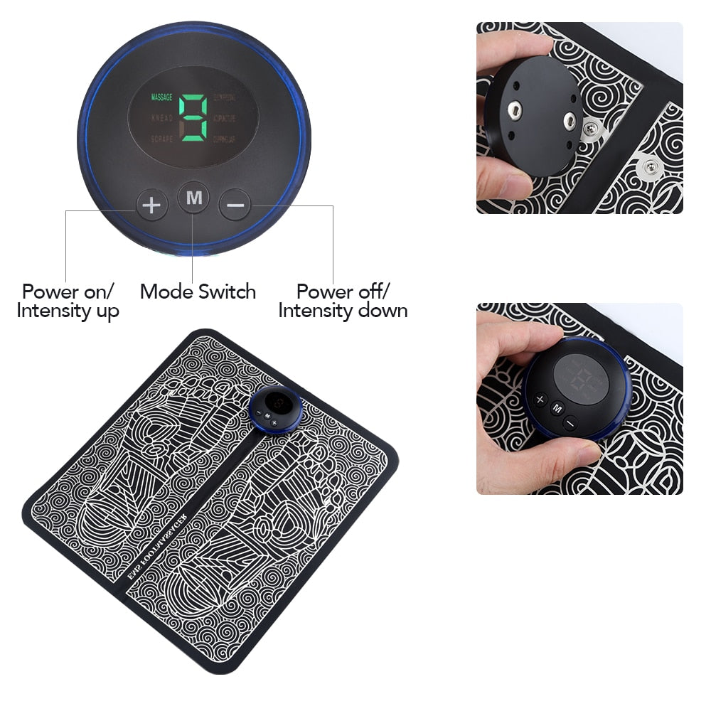 EMS Physiotherapy Foot Massage Multi-directional Electric Muscle Stimulator Contraction Promote Blood Circulation USB