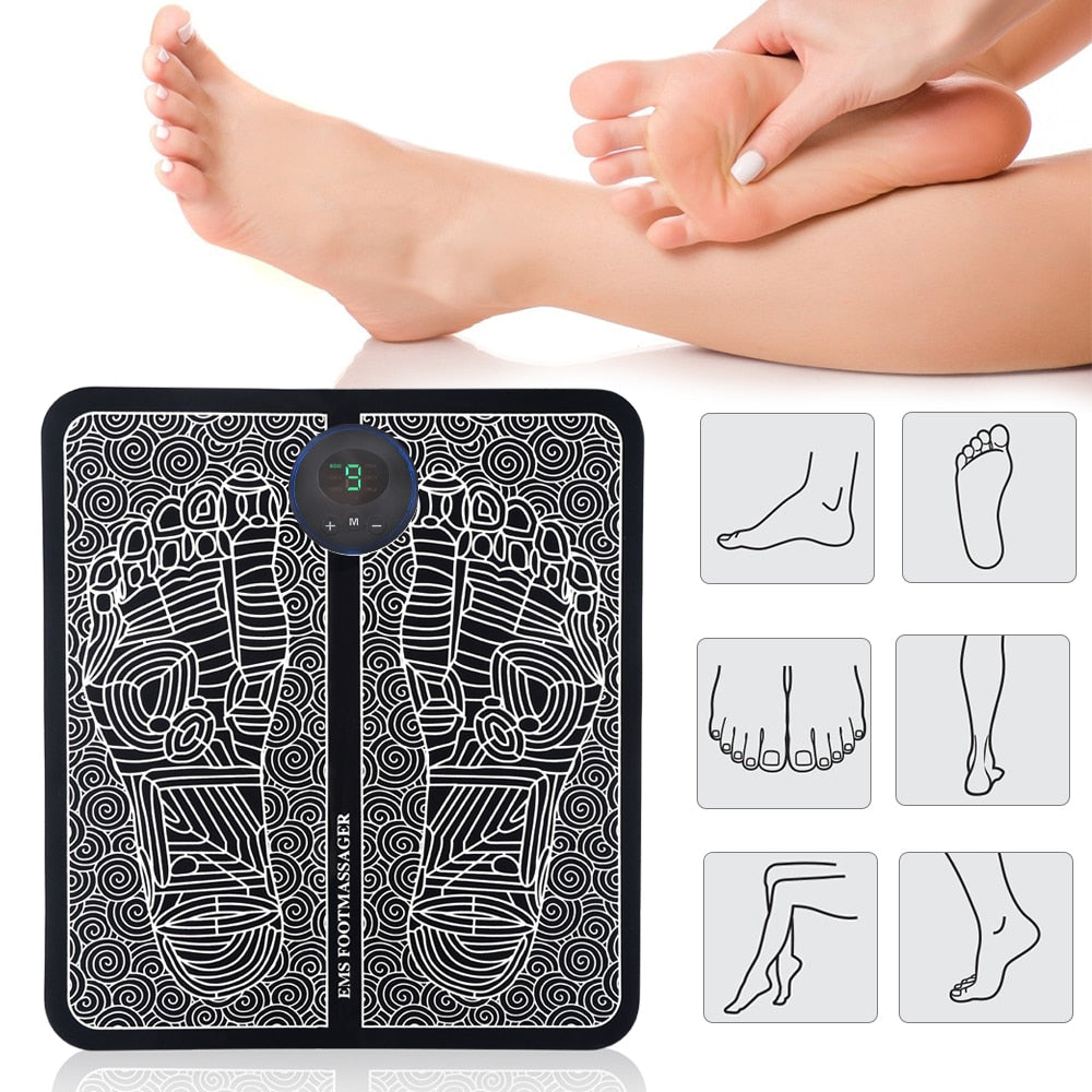 EMS Physiotherapy Foot Massage Multi-directional Electric Muscle Stimulator Contraction Promote Blood Circulation USB
