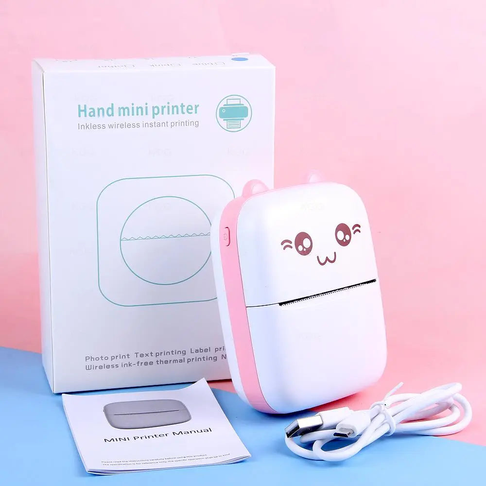 Mini Printer Portable Thermal Photo Lable Printing Pocket Printer Inkless 57mm Printing Wireless BT 200dpi Android IOS Printers