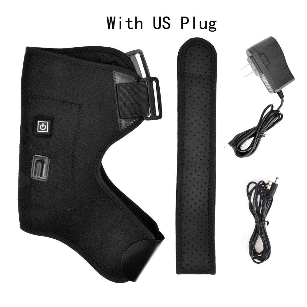 Heat Therapy Shoulder Brace, Adjustable Shoulder Heating Pad for Frozen Shoulder, Bursitis Tendinitis Strain Hot Cold Support Wrap