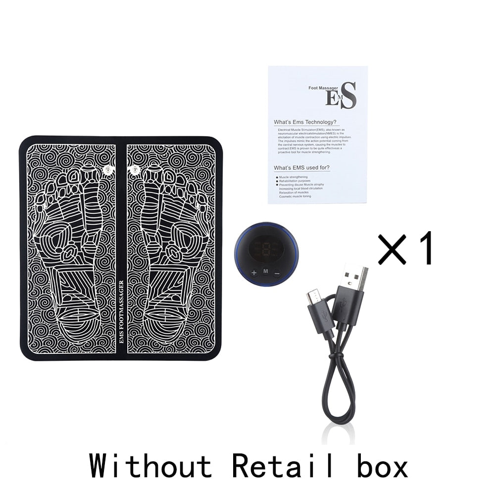 EMS Physiotherapy Foot Massage Multi-directional Electric Muscle Stimulator Contraction Promote Blood Circulation USB
