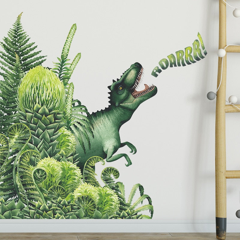 Tropical Leaves Flowers Birds Wall Sticker Home Decor