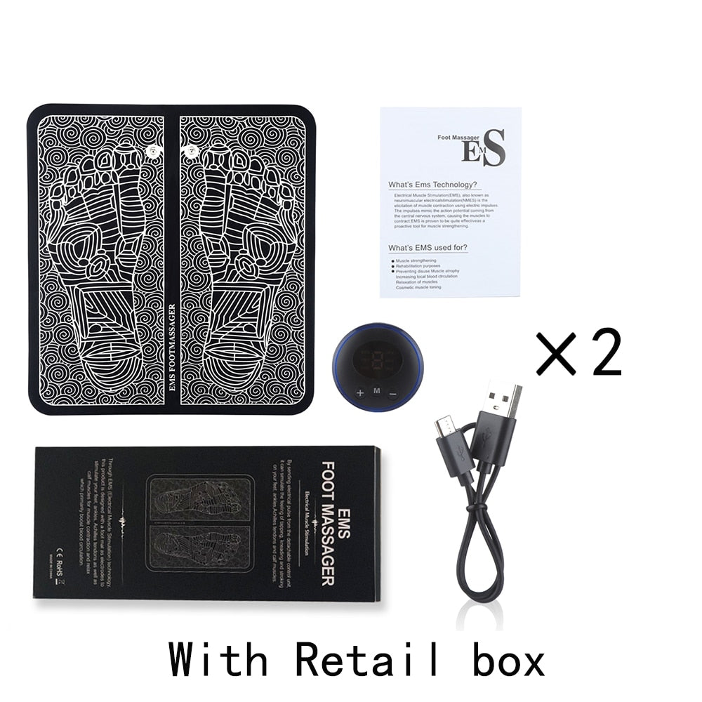 EMS Physiotherapy Foot Massage Multi-directional Electric Muscle Stimulator Contraction Promote Blood Circulation USB