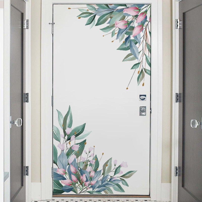 Tropical Leaves Flowers Birds Wall Sticker Home Decor