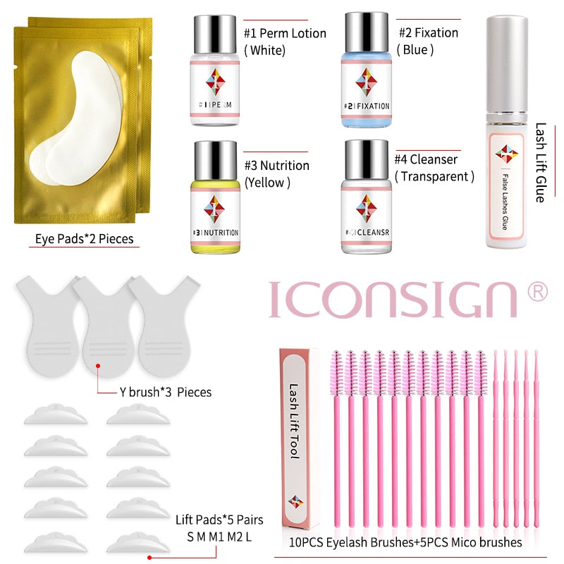 Iconsign Lash Lift Kit, Eyelash Lifting Set, Full Professional Cilia Lift Makeup Lashes, Growth Serum