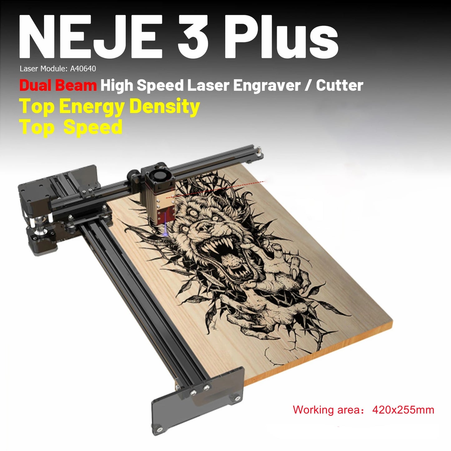 Neje 3 Plus Laser Engraver Cutting Machine Bluetooth Wireless Control