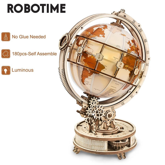 Robotime 3D Puzzle Wooden Luminous Globe Model